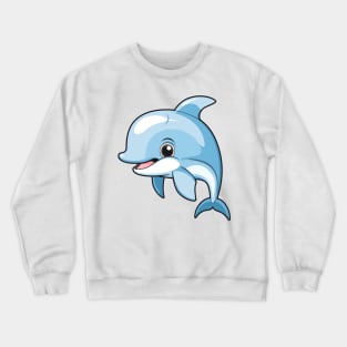 jumping dolphin cartoon Crewneck Sweatshirt